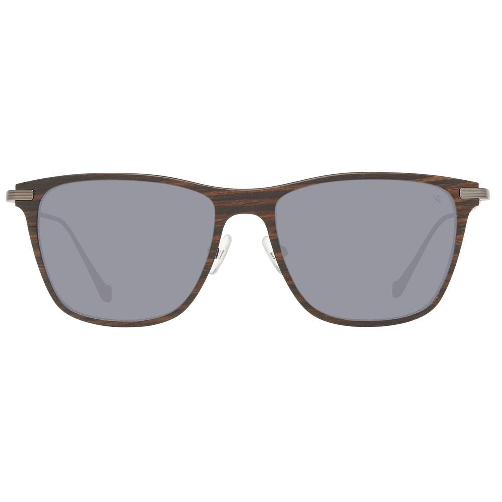 Graue Sonnenbrille aus Holz und Metall