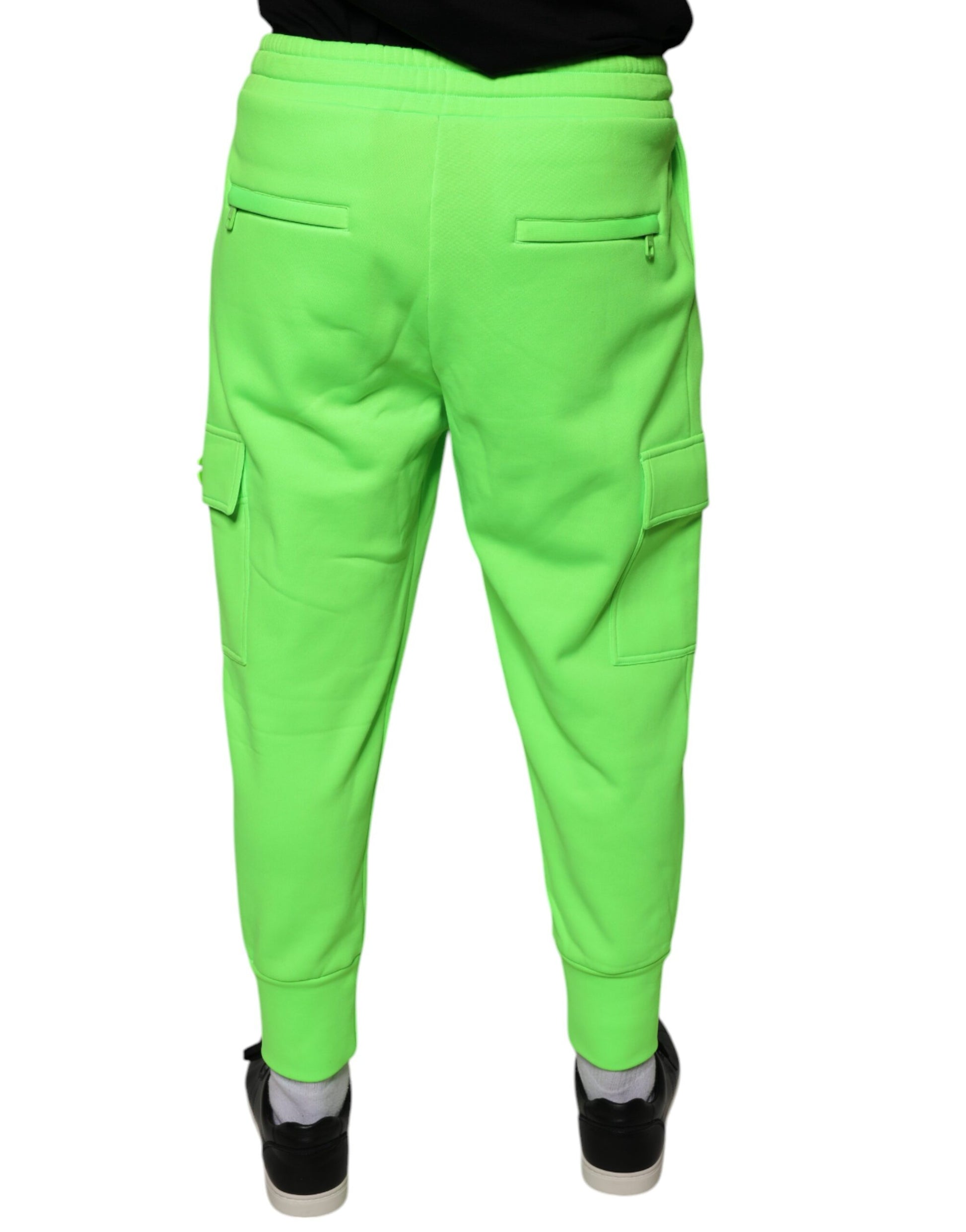 Neongrüne Cargo-Jogginghose aus Polyester