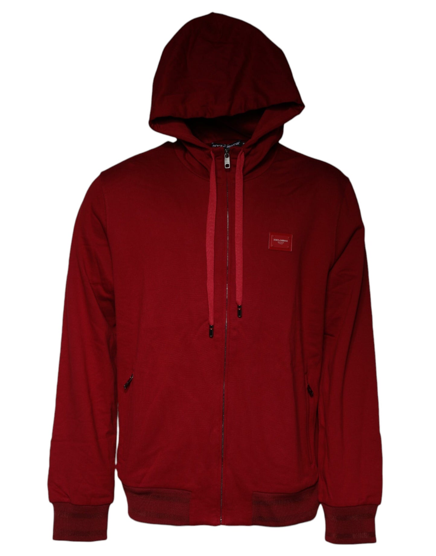 Red Logo Plaque Hooded Sweatshirt Sweater