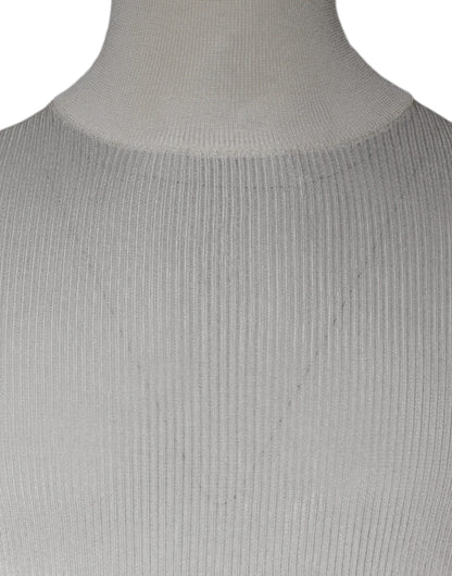 Weißer langärmeliger Rollkragenpullover für Herren