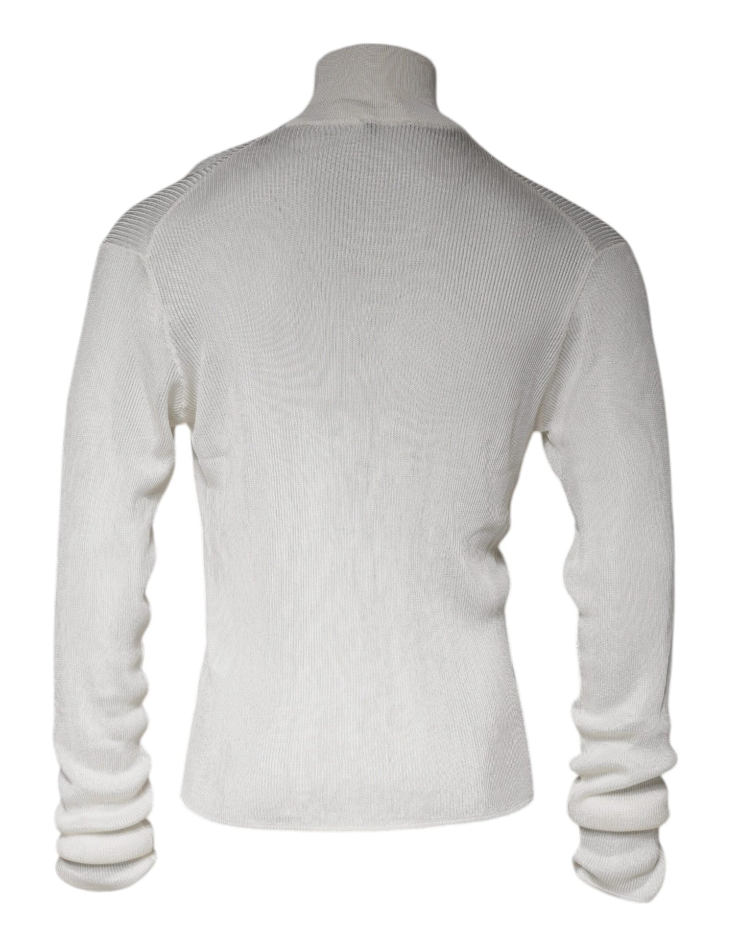 Weißer langärmeliger Rollkragenpullover für Herren