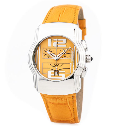 orangefarbene Lederuhr