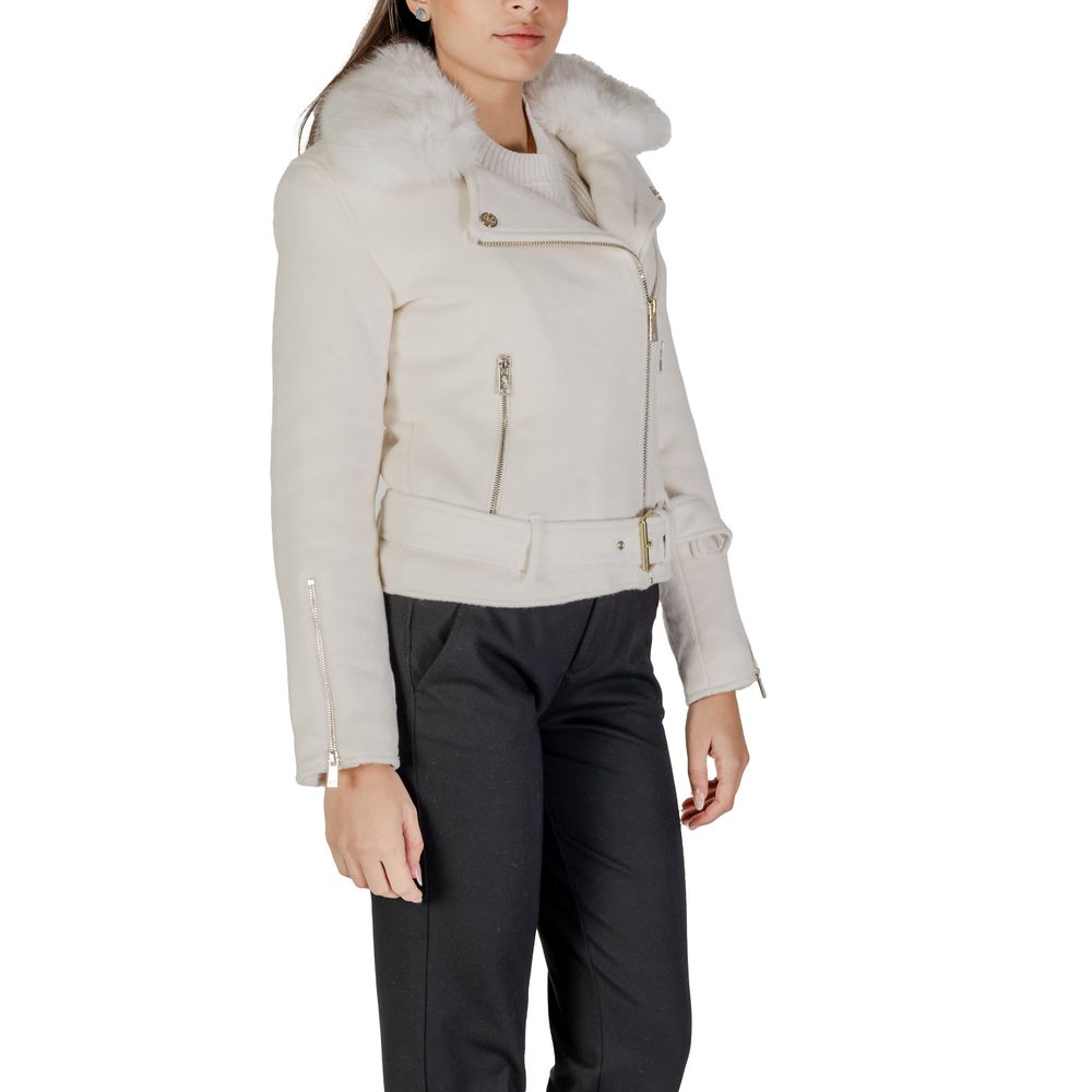 Cream Polyester Jackets & Coat