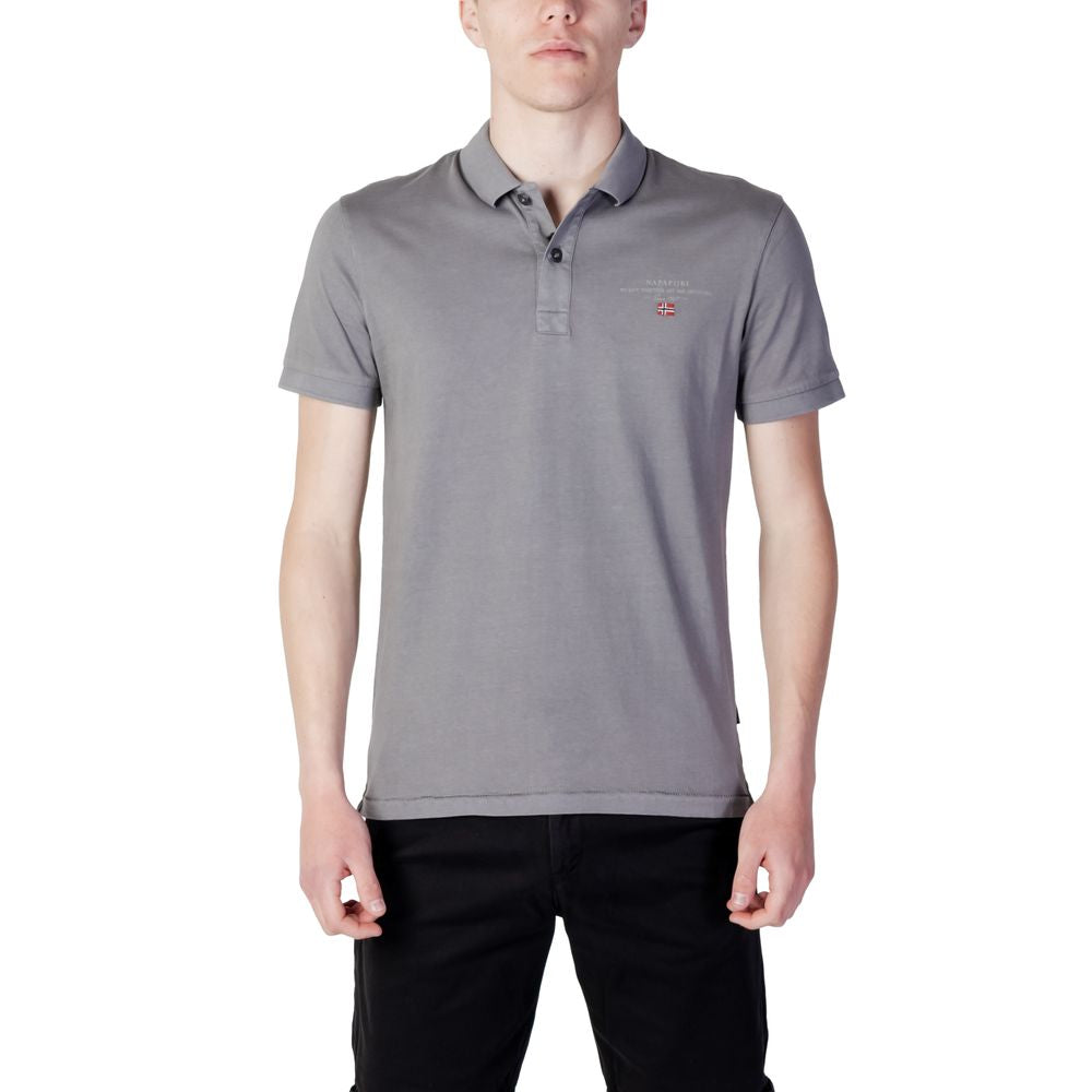 Gray Cotton Polo Shirt