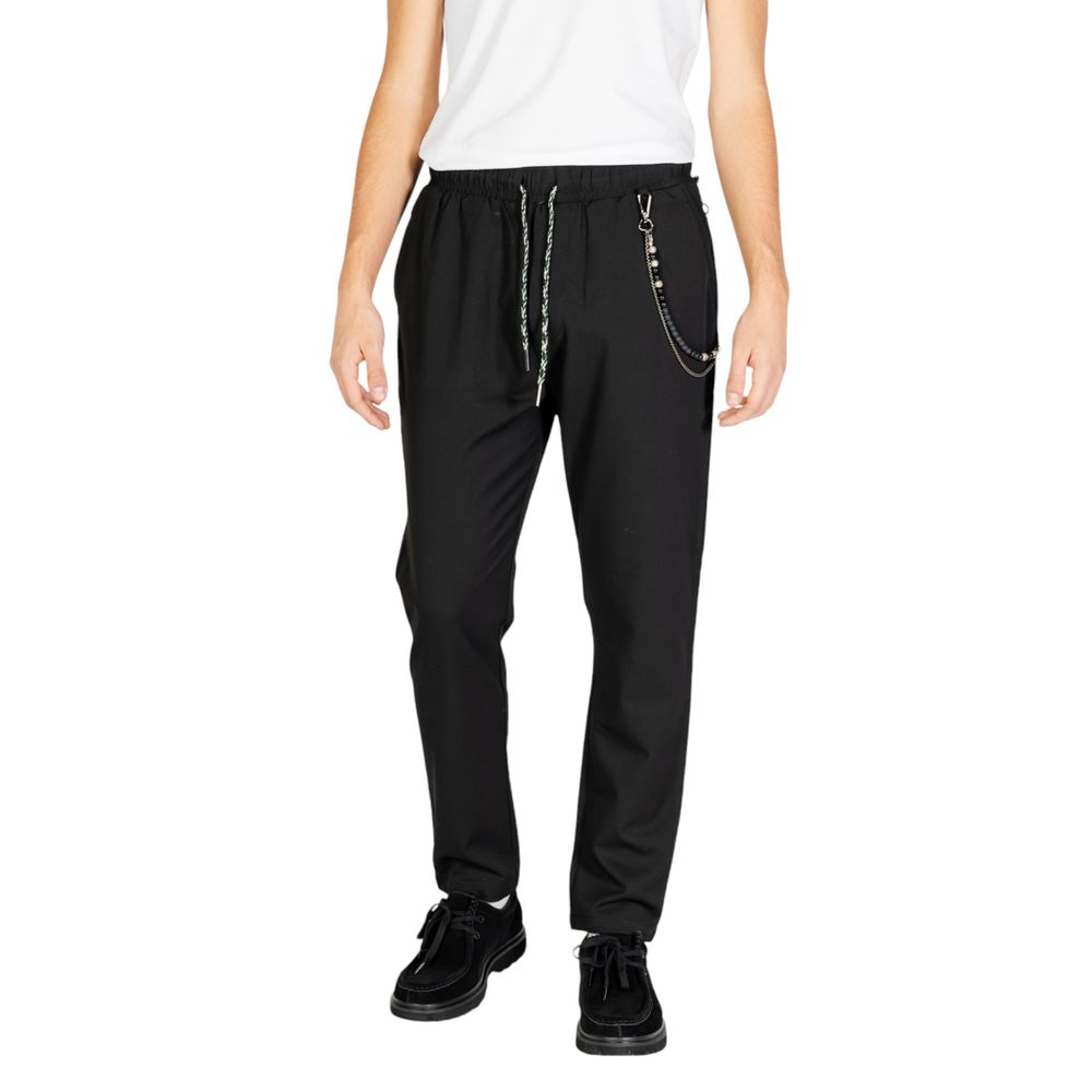 Black Polyester Jeans & Pant