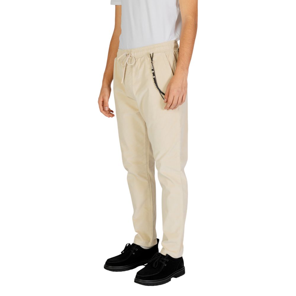 Cream Cotton Jeans & Pant