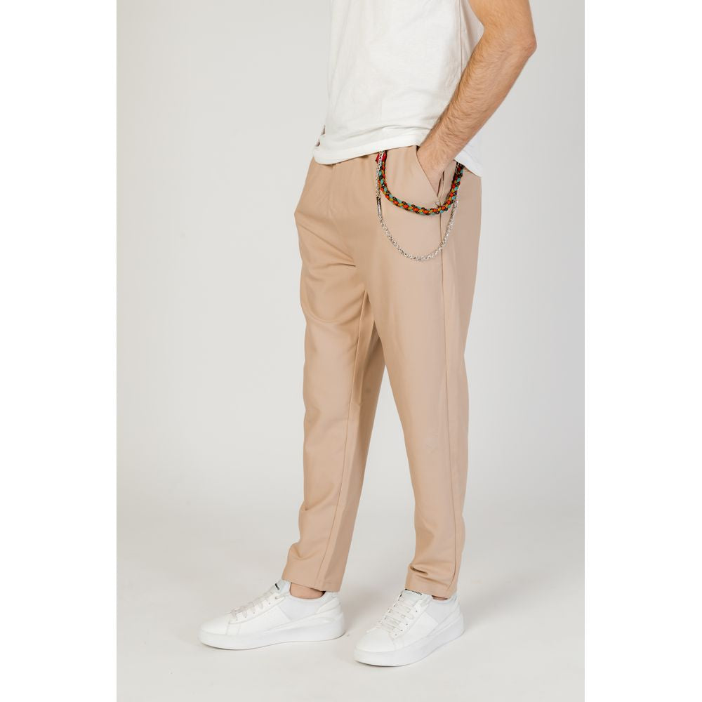 Beige Polyester Jeans & Pant