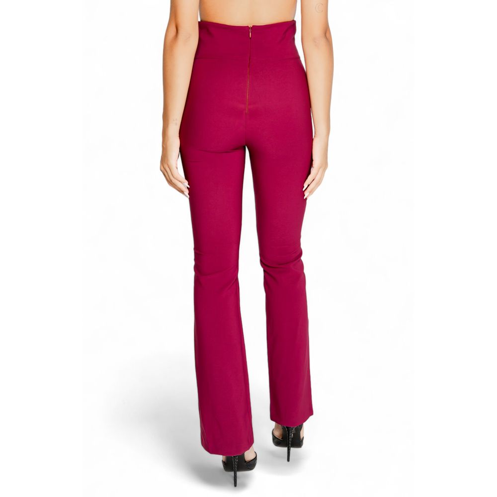 Bordeaux Polyester Jeans & Pant