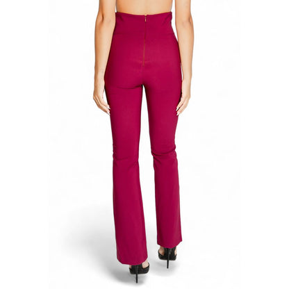 Bordeaux Polyester Jeans & Pant