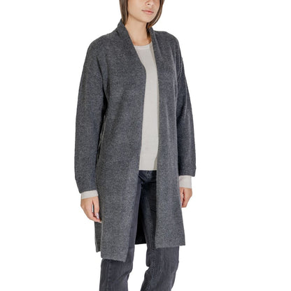 Graue Strickjacke aus Polyester