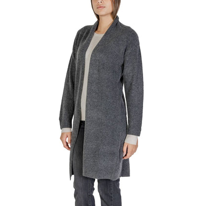 Graue Strickjacke aus Polyester