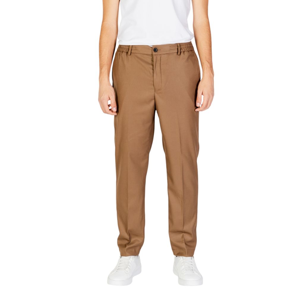 Beige Polyester Jeans & Pant