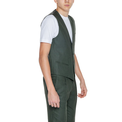 Green Linen Vest