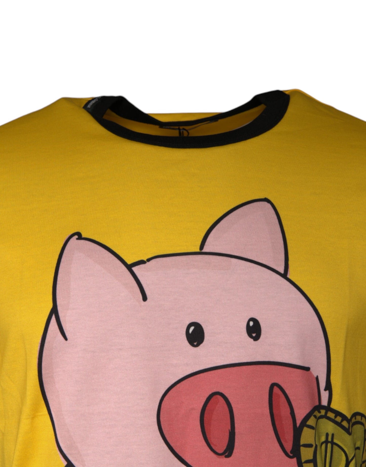 Gelbes T-Shirt mit kurzen Ärmeln zum Jahr des Schweins 2019