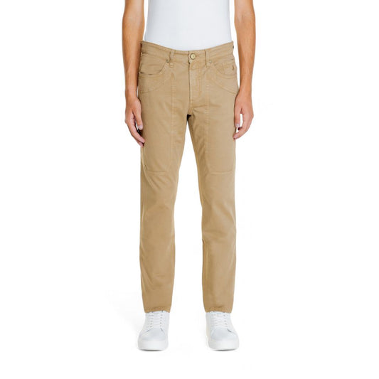 Beige Cotton Jeans & Pant