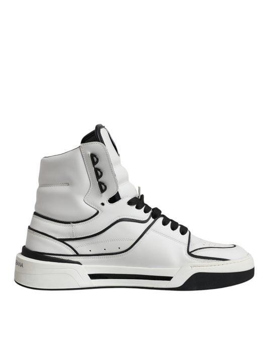 Weiße High Top Sneakers aus Leder für Herren