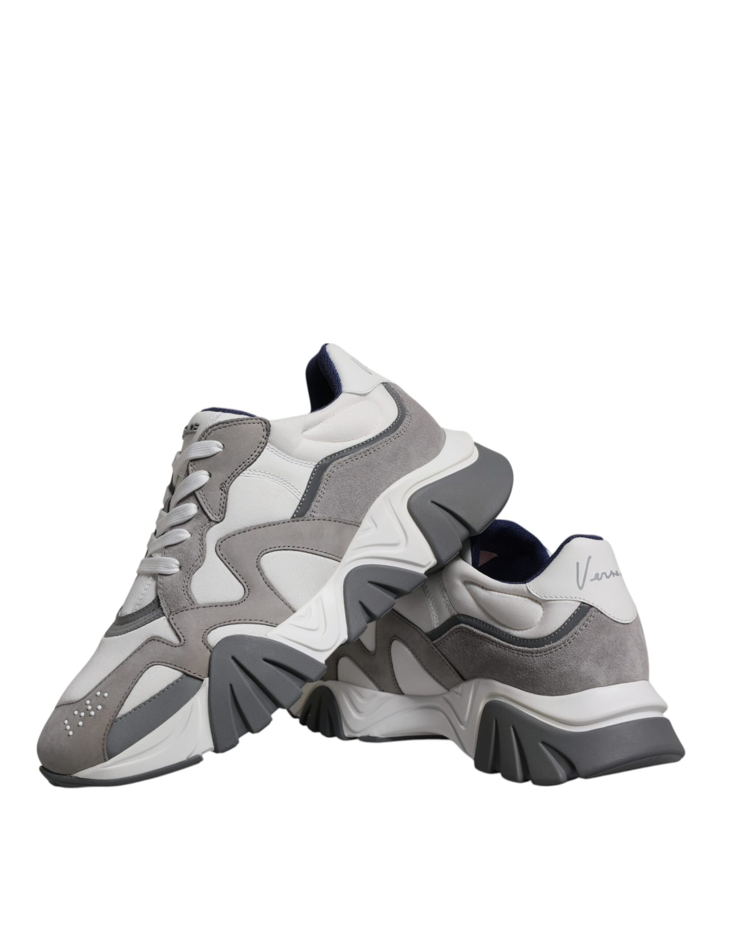 Graue Squalo Sneakers aus Neopren mit dicker Sohle und niedrigem Schaft