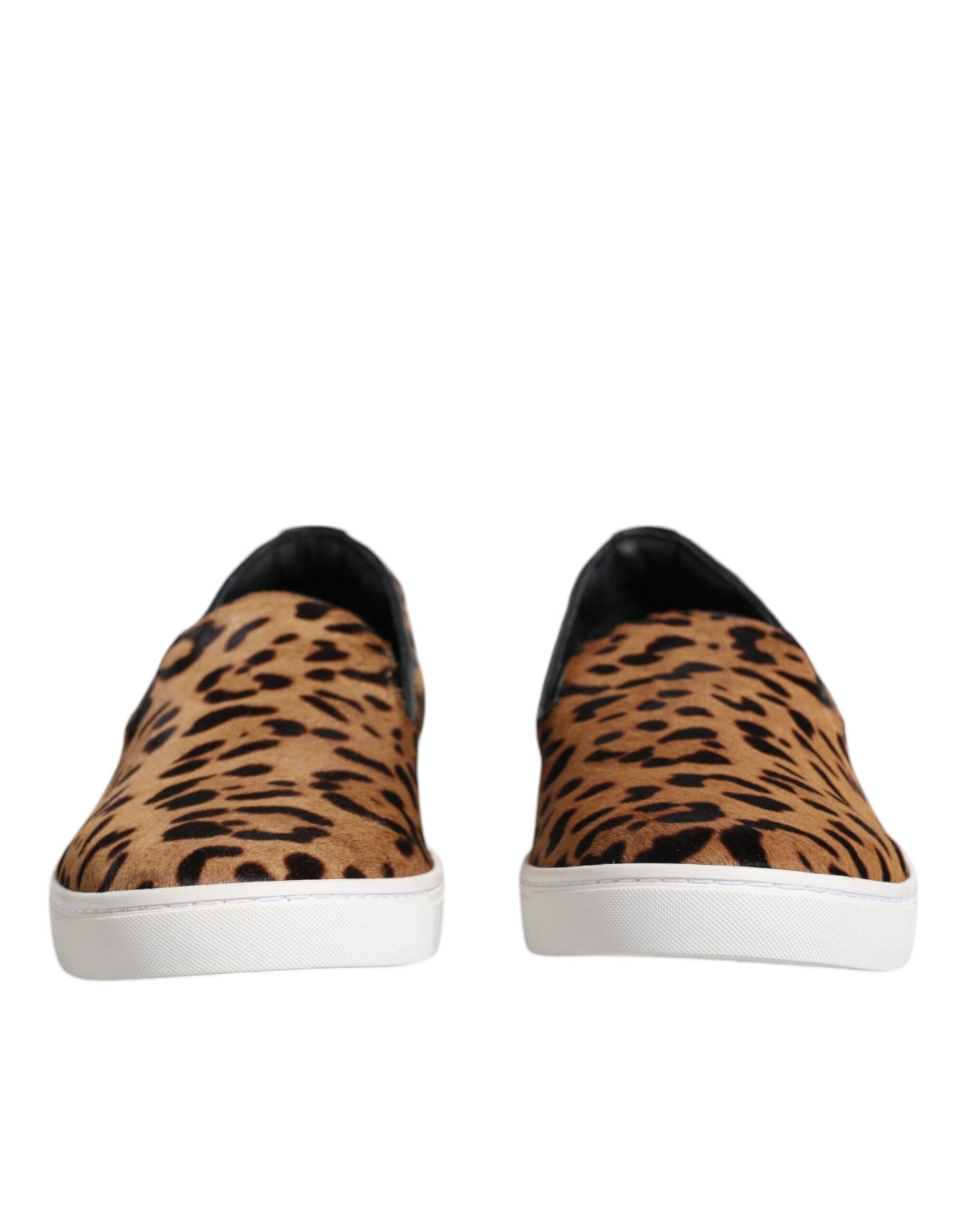 Braune Kalbsleder Pelz Leopard Männer Sneakers Schuhe