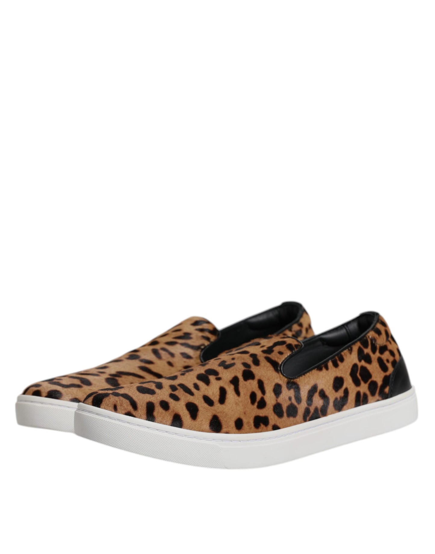 Braune Kalbsleder Pelz Leopard Männer Sneakers Schuhe