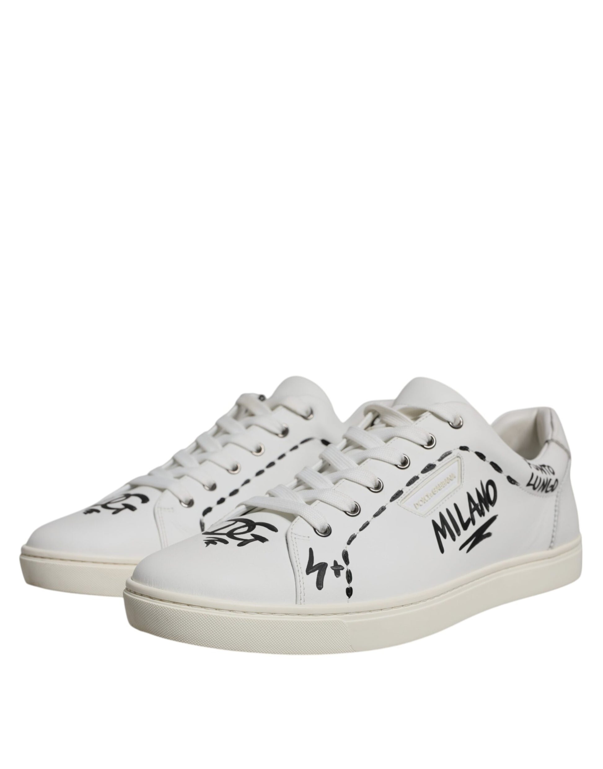 Weiße Milano Low Top Sneakers aus Leder