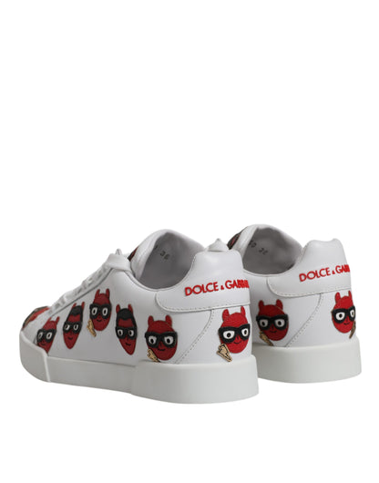 Weiße Devil Face Portofino Sneakers