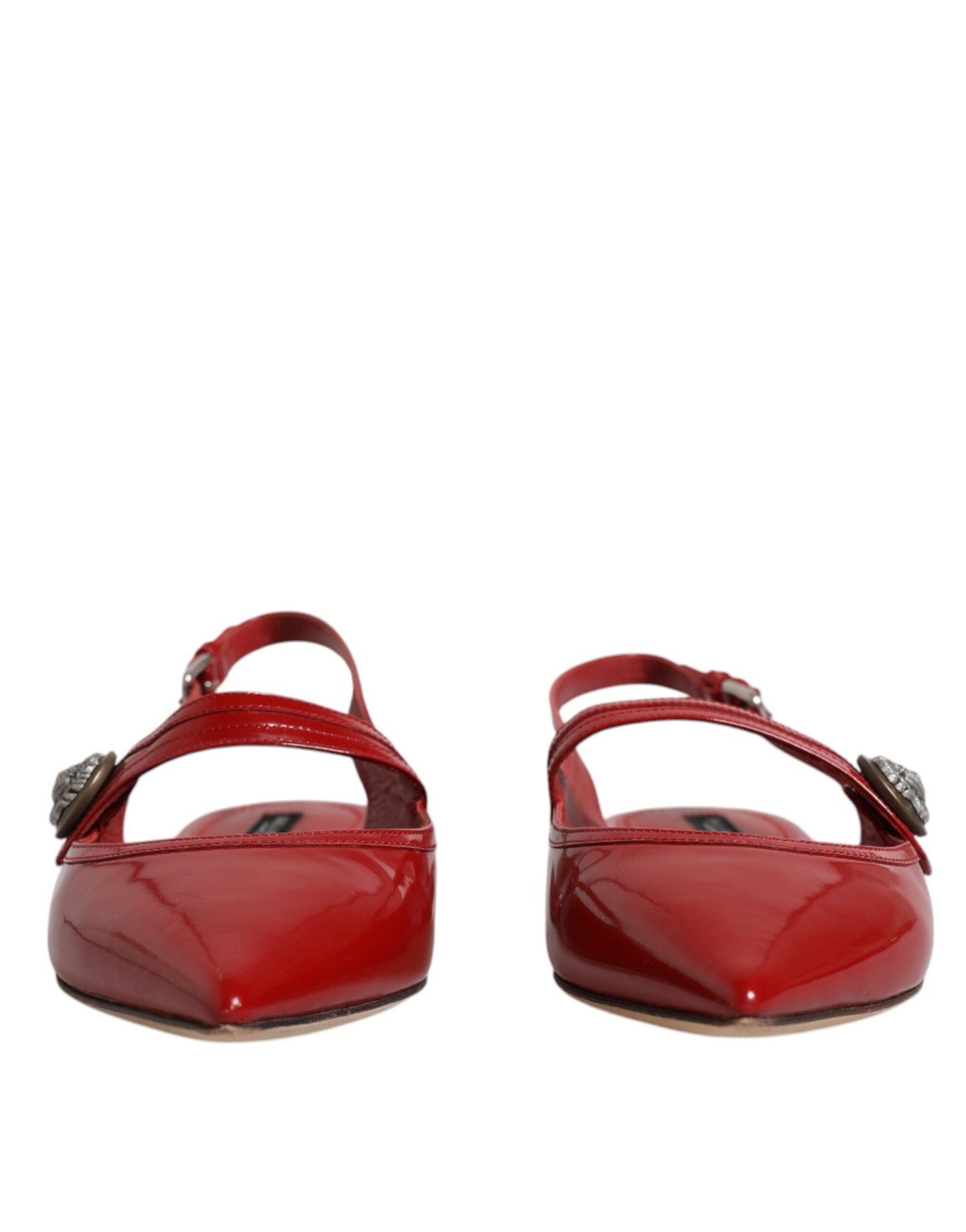 Rote Leder Slingback-Sandalen