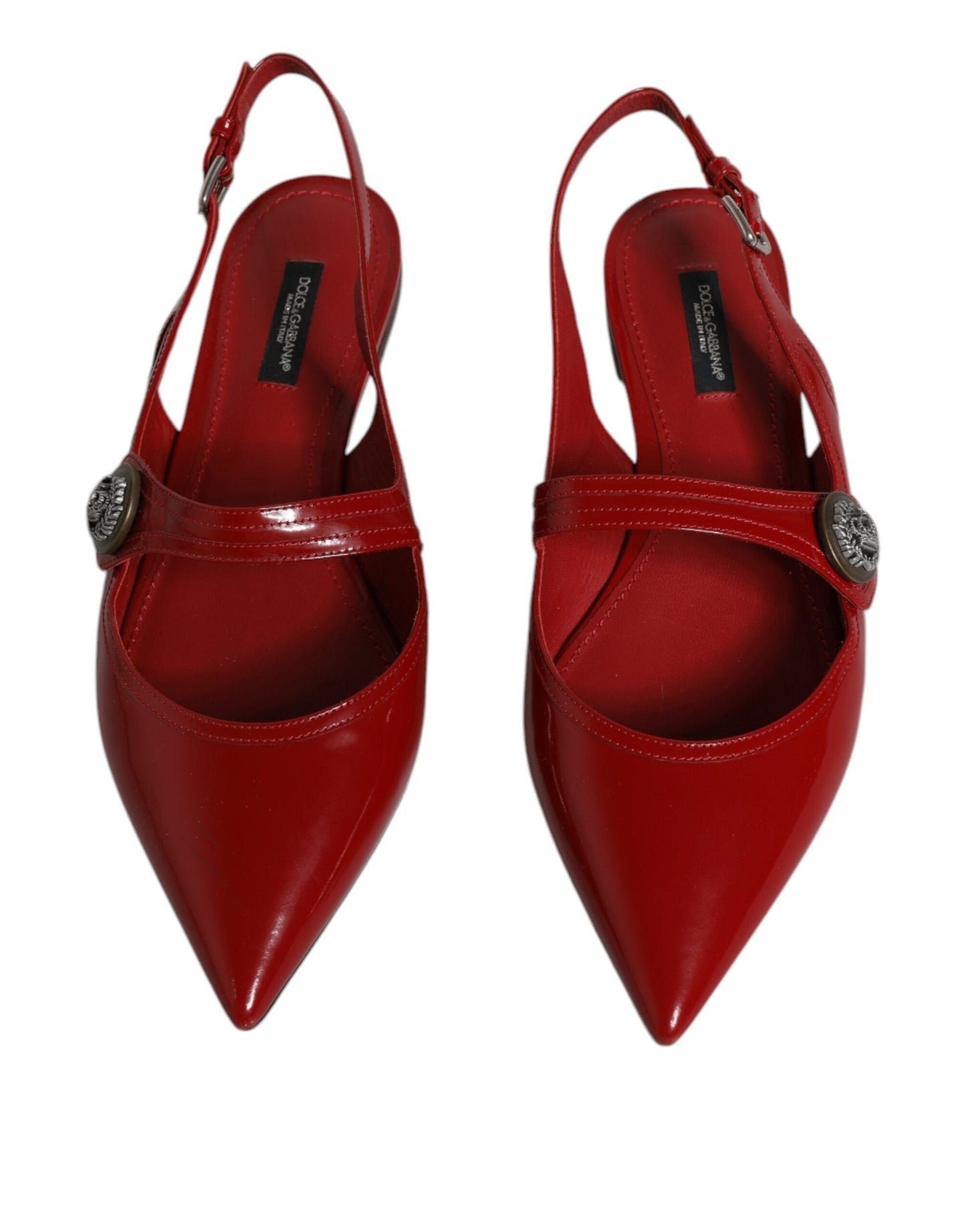 Rote Leder Slingback-Sandalen