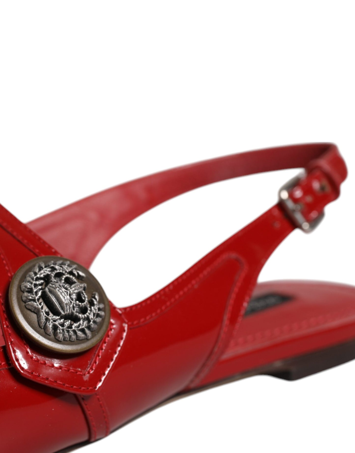 Rote Leder Slingback-Sandalen