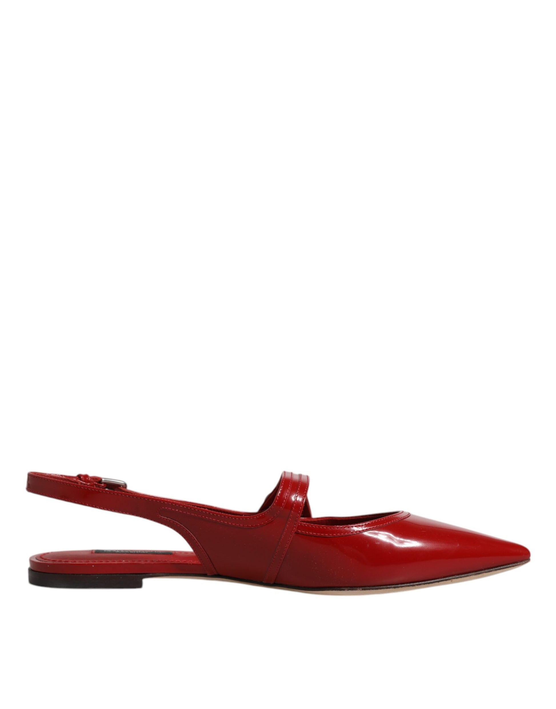 Rote Leder Slingback-Sandalen