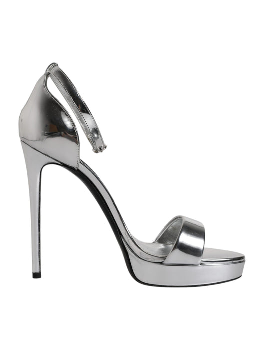 Silber KEIRA Heels Knöchelriemen Sandalen Schuhe