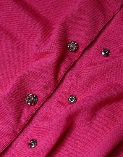 Pink Wool Button Down Cardigan Sweater