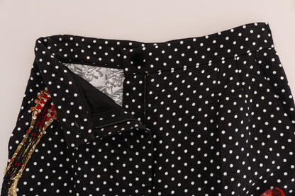 Elegant Polka Dot Embellished Trousers