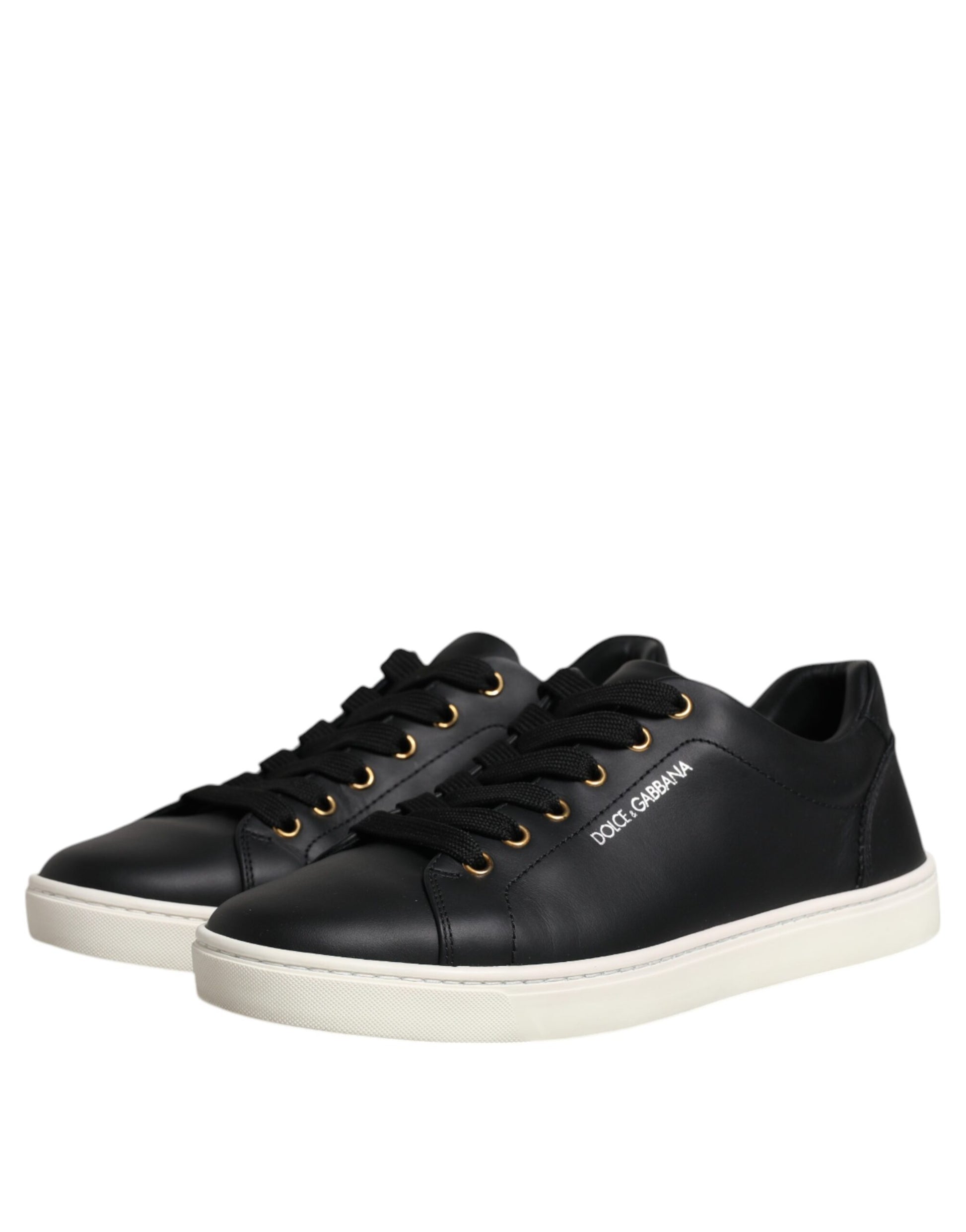 Black Leather Logo London Sneaker Shoes