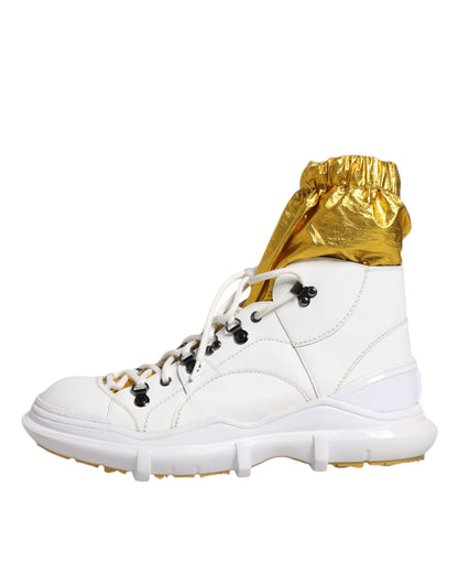 White Nylon Galileo High Top Sneakers Shoes