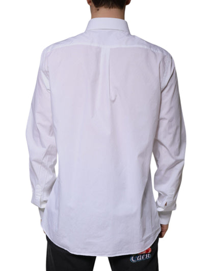 White Cotton Long Sleeve MARTINI Dress Shirt