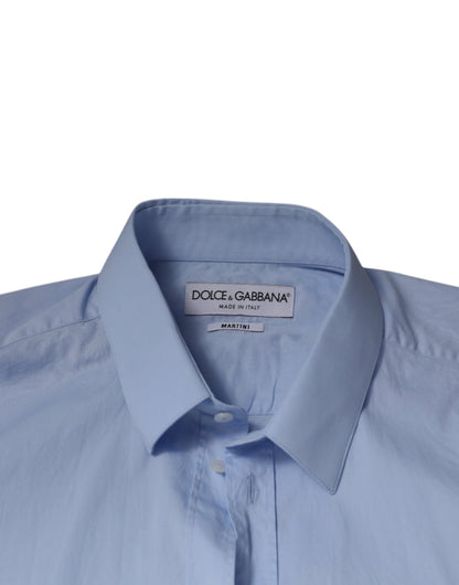 Light Blue Cotton Slim Fit MARTINI Dress Shirt