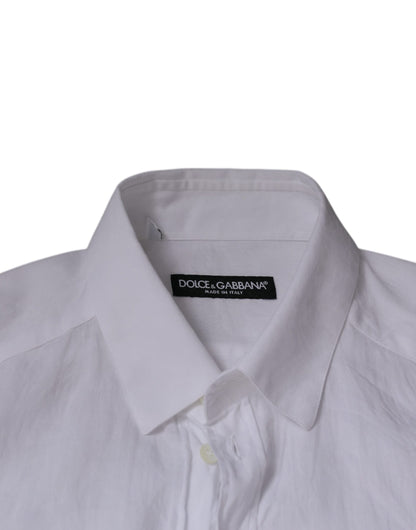 White Cotton Slim Fit Men Formal Dress Shirt