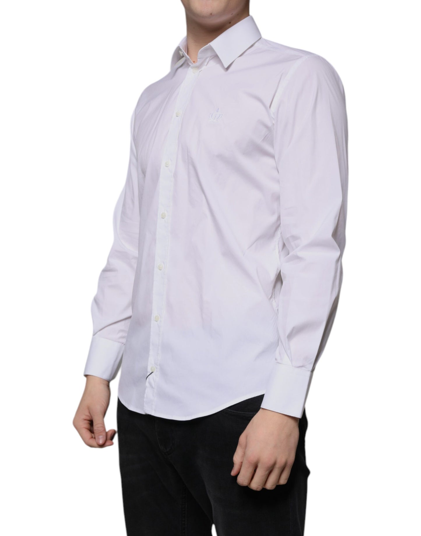 White Cotton Slim Fit Men MARTINI Dress Shirt