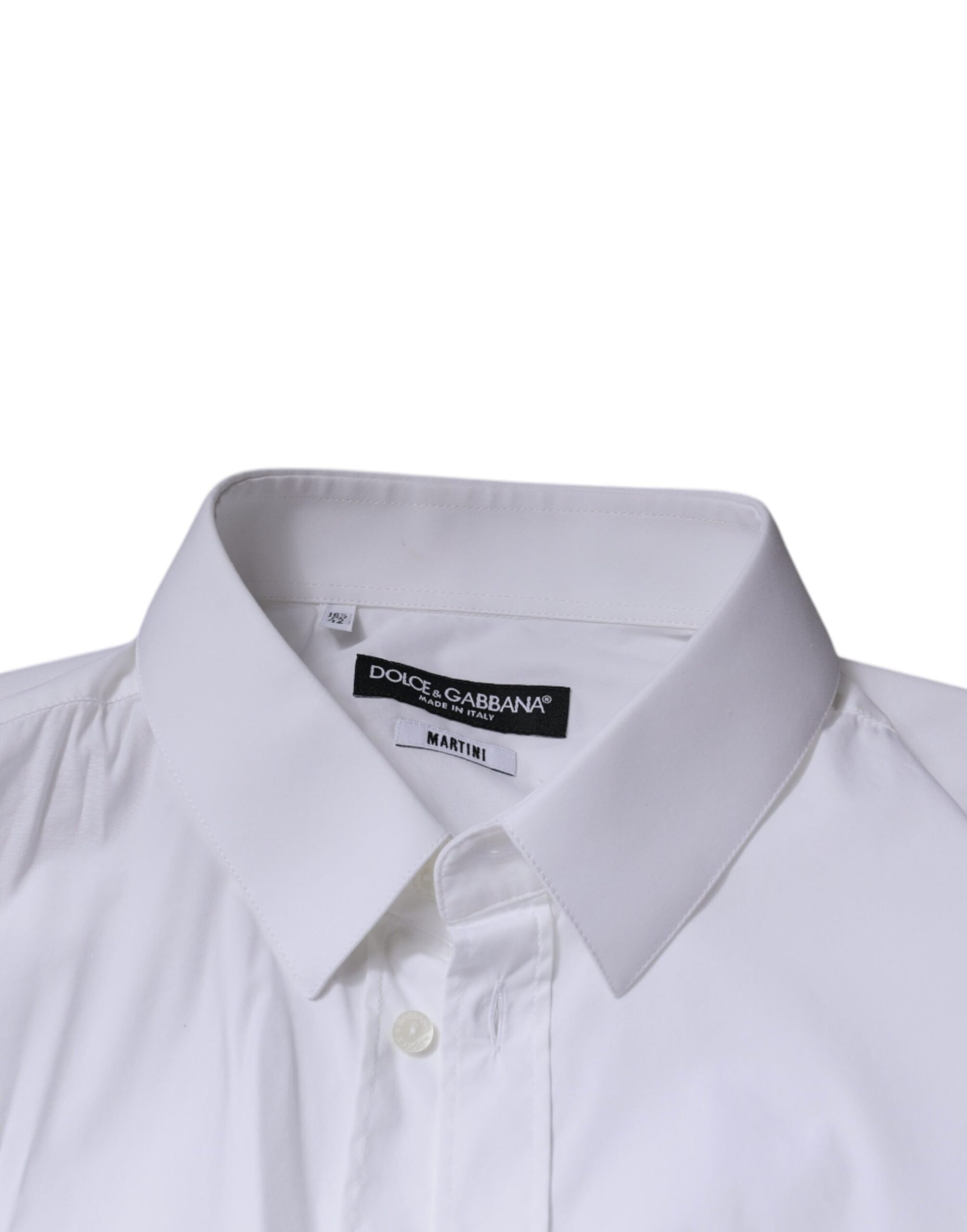 White Cotton Blend Men MARTINI Dress Shirt