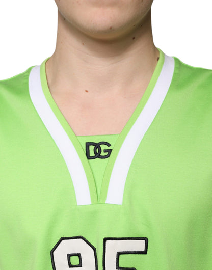 Green Polyester Jersey Sleeveless T-shirt