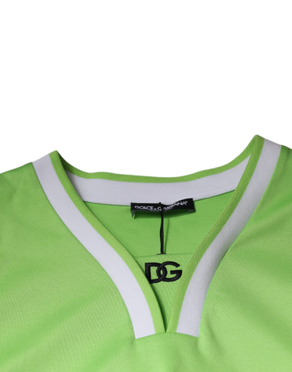 Green Polyester Jersey Sleeveless T-shirt