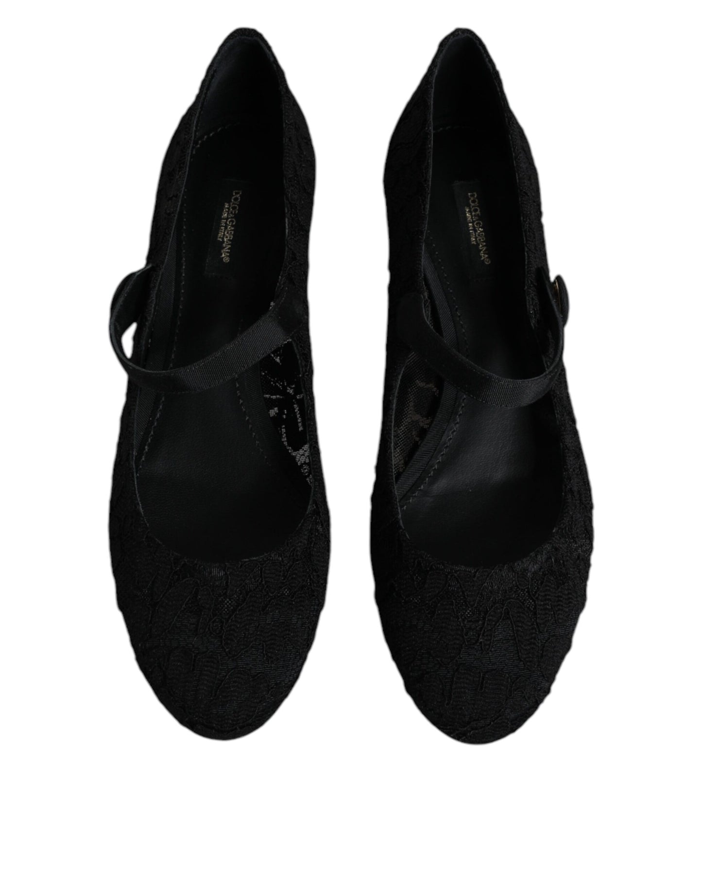 Black Mary Jane Taormina Lace Pumps Shoes