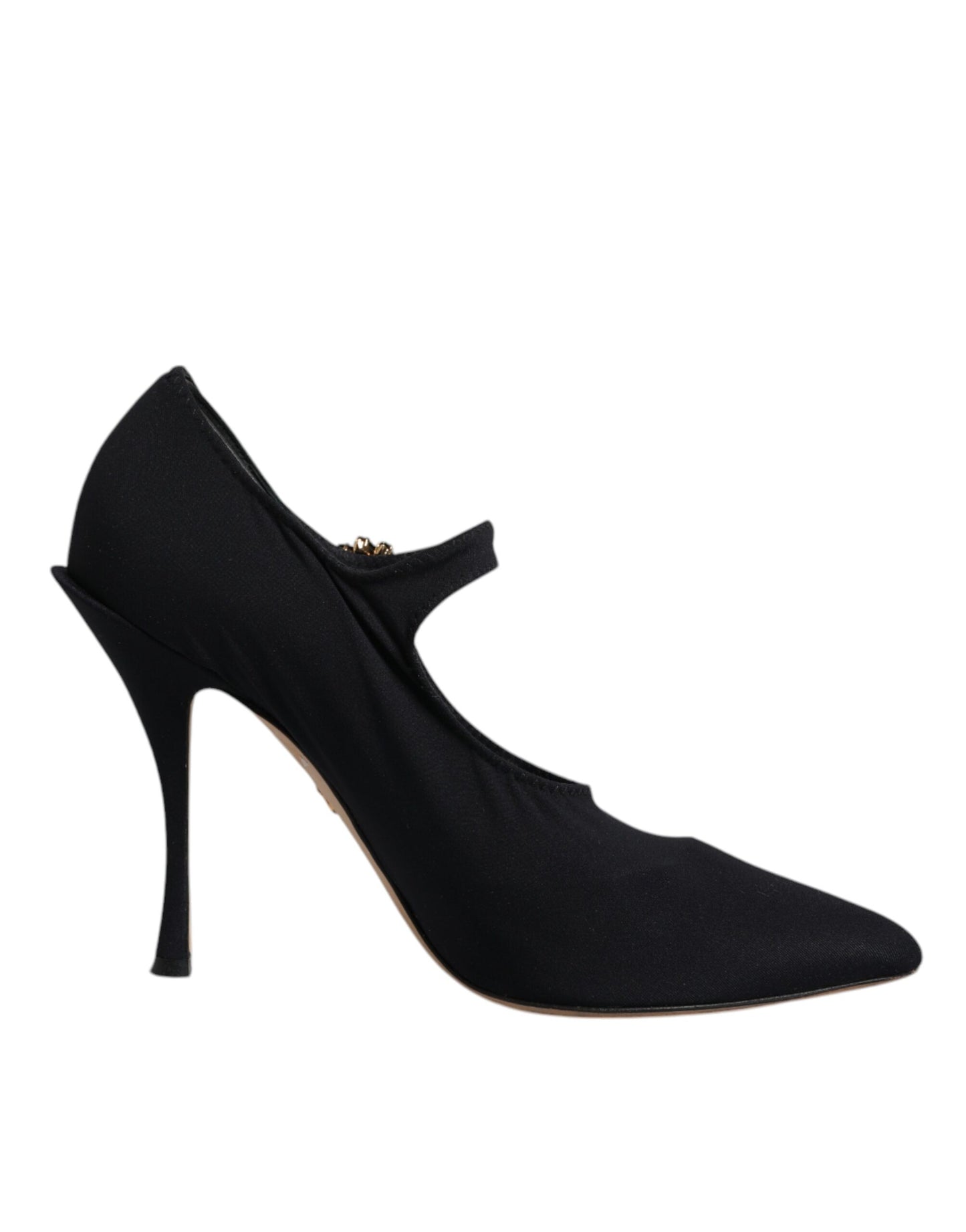 Black Mary Jane Stretch Crystal Pumps Shoes