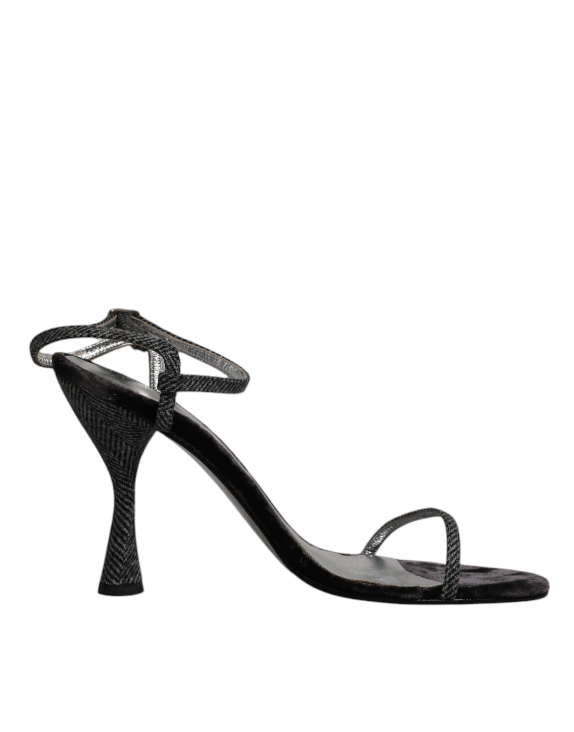 Black Ankle Strap High Heels Sandals Shoes