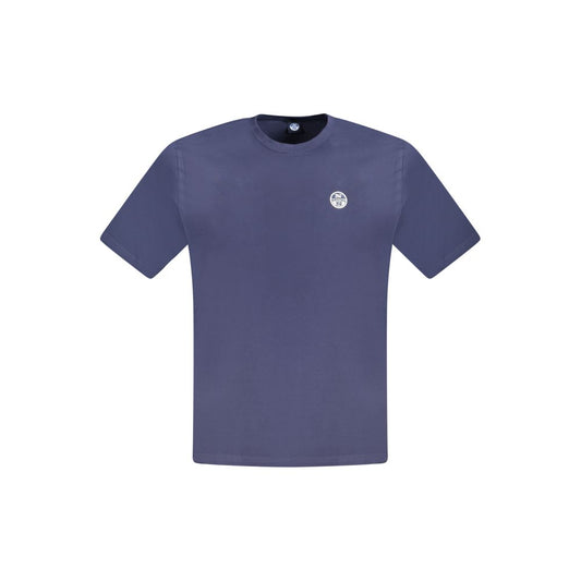 Blue Cotton Men T-Shirt