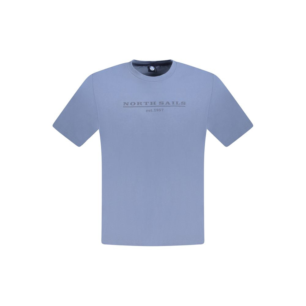 Blue Cotton Men T-Shirt