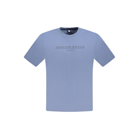 Blue Cotton Men T-Shirt