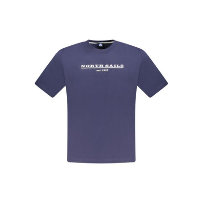 Blue Cotton Men T-Shirt