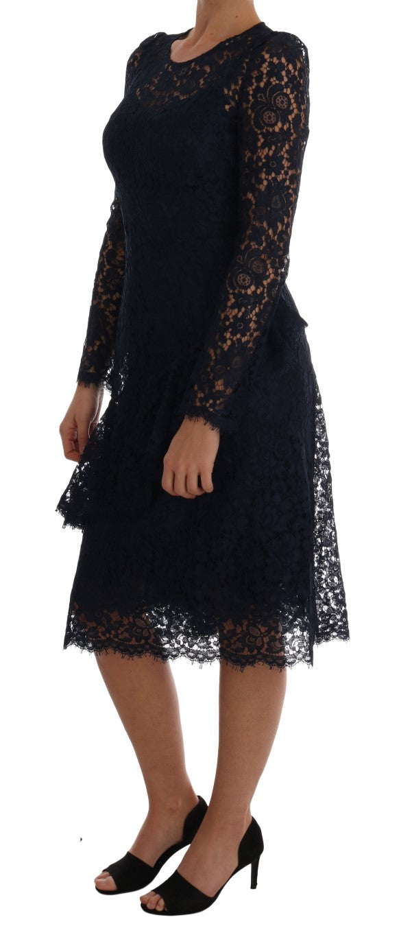 Elegant Floral Lace A-Line Dress