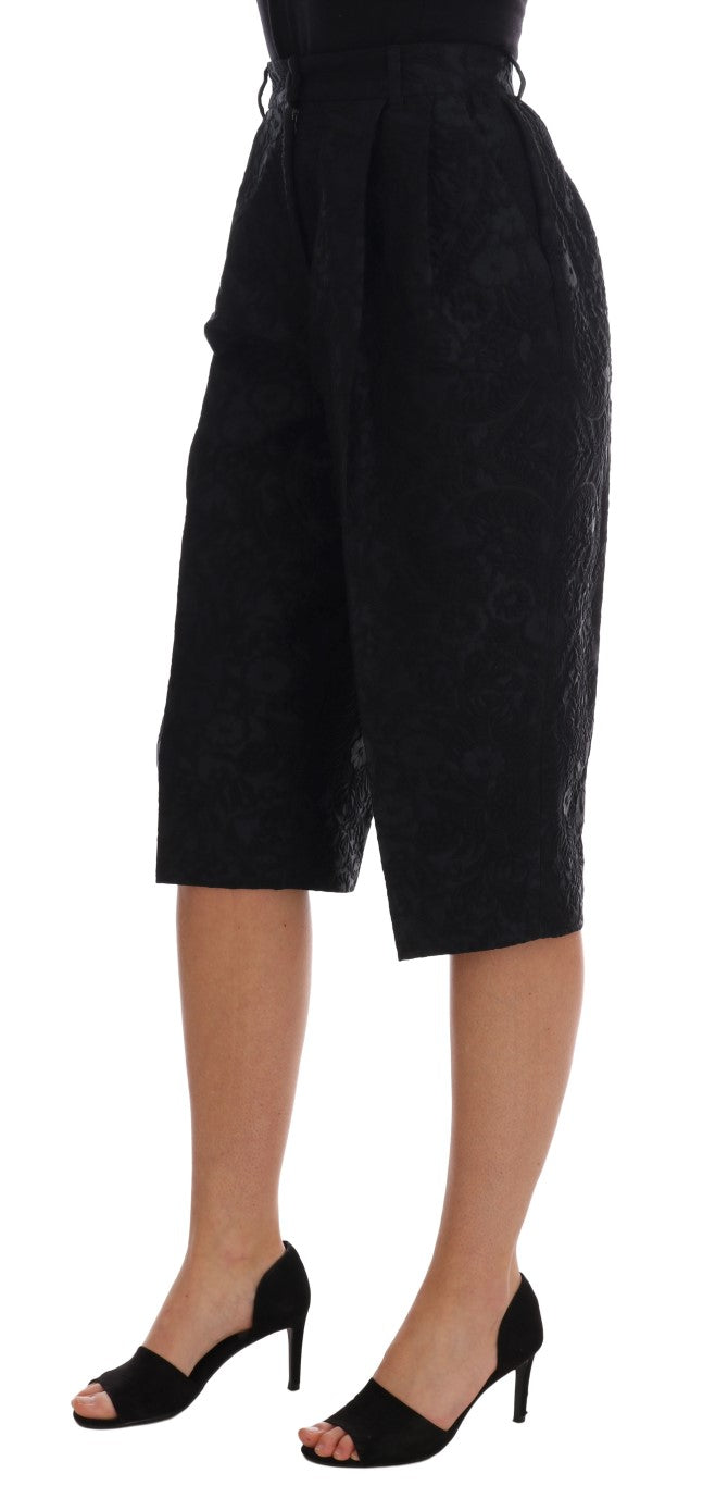 Elegante Shorts aus geblümtem Brokat